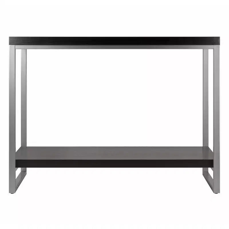 Tavolo Consolle, Tubo di Acciaio Smaltato - Espresso Scuro: Accento d'Ingresso, Ripiano Inferiore Contenitivo