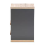 Comodino a 2 cassetti bicolore moderno e contemporaneo Grigio Scuro - Comodino con contenitore, legno MDF