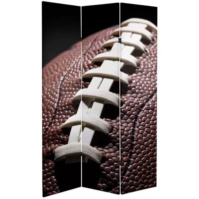 Oriental Furniture Paravento Divisorio in Tela da 183 cm con Motivo Calcistico a Doppia Faccia: Arredamento a Tema Sportivo, Nessun Montaggio, Schermo Portatile