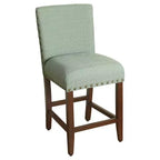 24 Upholstered Counter Height Barstool with Nailheads - HomePop