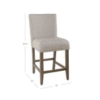 Sgabello da Bar Imbottito HomePop da 61 cm con Borchie, altezza da bancone