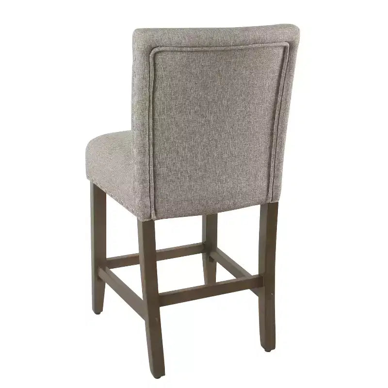 Sgabello da Bar Imbottito HomePop da 61 cm con Borchie, altezza da bancone