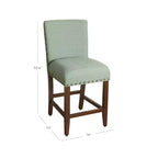 Sgabello da Bar Imbottito HomePop da 61 cm con Borchie, altezza da bancone