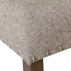 Sgabello da Bar Imbottito HomePop da 61 cm con Borchie, altezza da bancone
