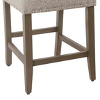 Sgabello da Bar Imbottito HomePop da 61 cm con Borchie, altezza da bancone