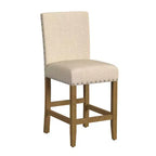 Sgabello da Bar Imbottito HomePop da 61 cm con Borchie, altezza da bancone