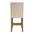 Sgabello da Bar Imbottito HomePop da 61 cm con Borchie, altezza da bancone