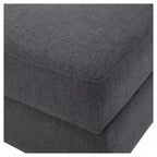 Pouf contenitore imbottito con coperchio trapuntato
