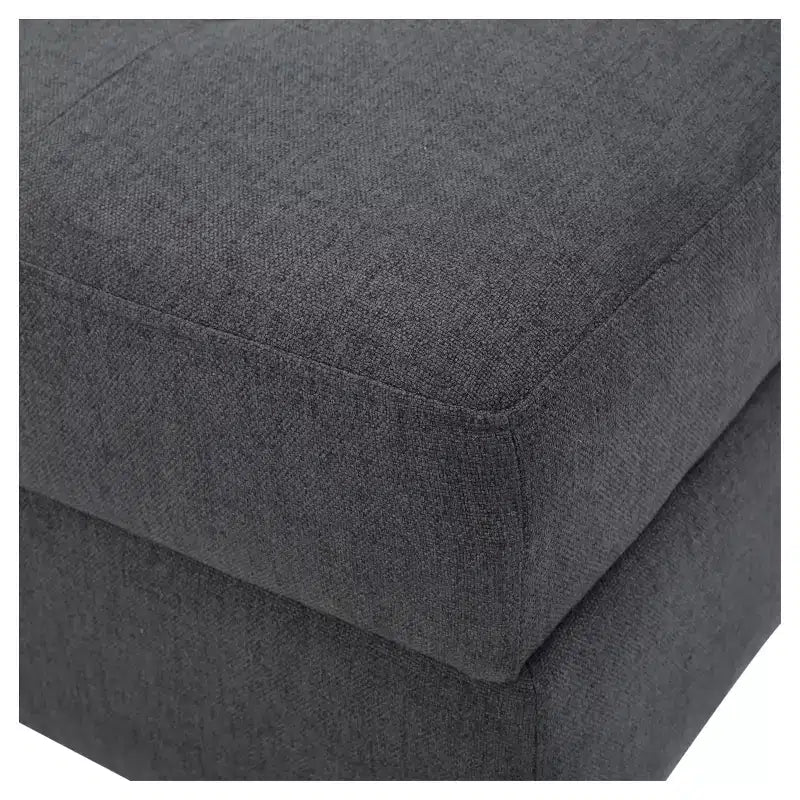Pouf contenitore imbottito con coperchio trapuntato