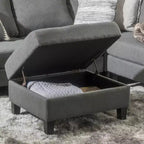 Pouf contenitore imbottito con coperchio trapuntato