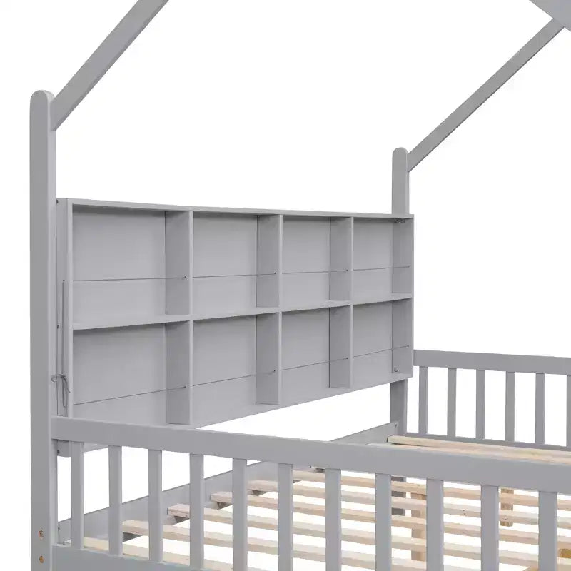 Letto a capanna con letto estraibile e mensola