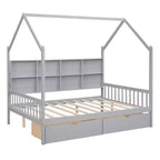 Letto a capanna con letto estraibile e mensola