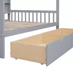 Letto a capanna con letto estraibile e mensola