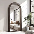 Dovelina Arched Solid Wood Staircase Frame Design Full Length Mirror
