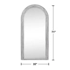 Specchio a figura intera con cornice ad arco in legno massello, design a scala