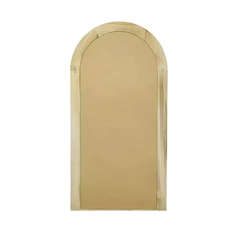 Specchio a figura intera con cornice ad arco in legno massello, design a scala